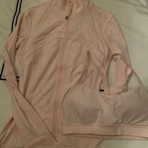 Lululemon Strawberry Milkshake Define and Matching Flow Y Bra